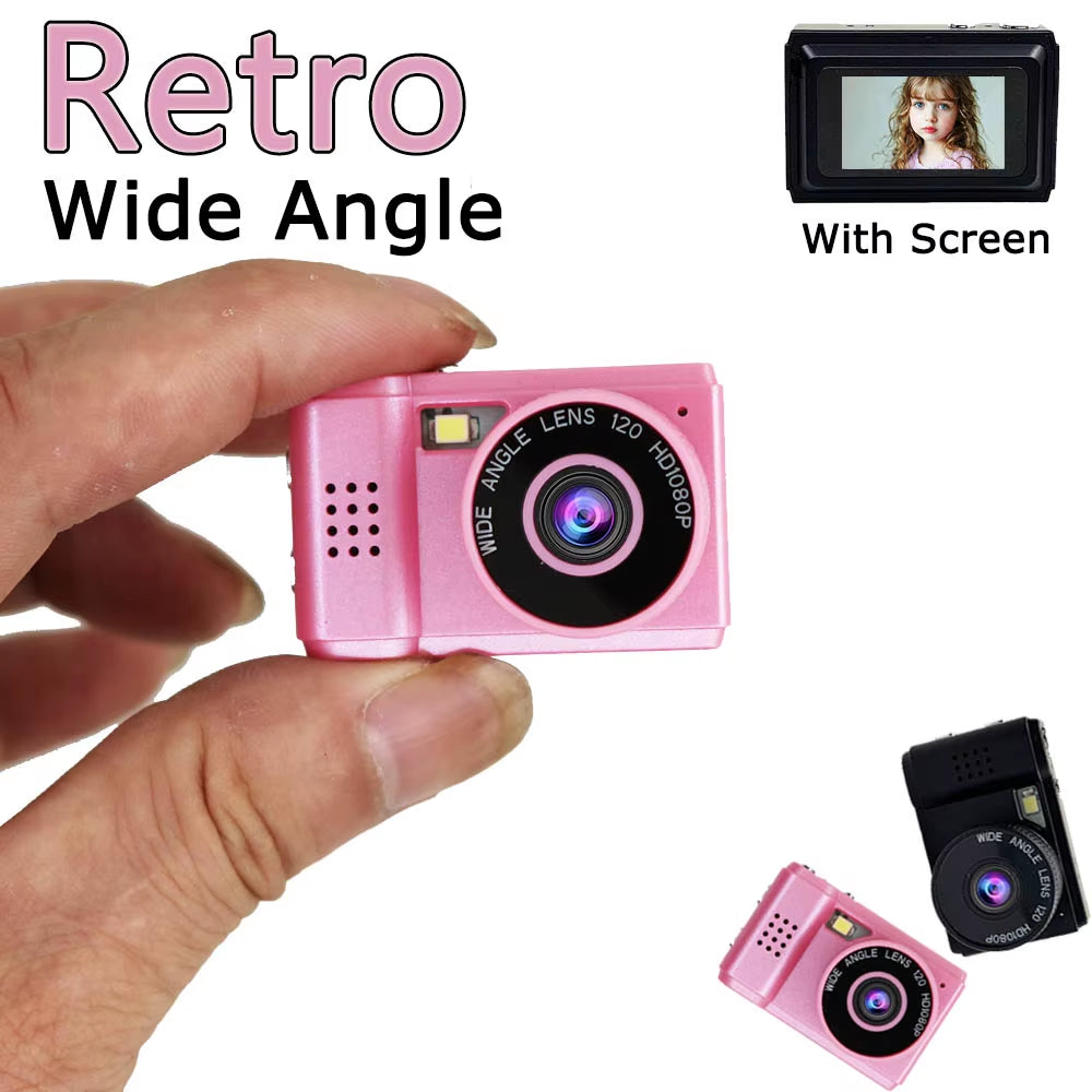 New Retro Mini Camera with Screen Indoor Home Outdoor 1080P Sports Portable Vintage Very Small Mini Camera Video Recorder