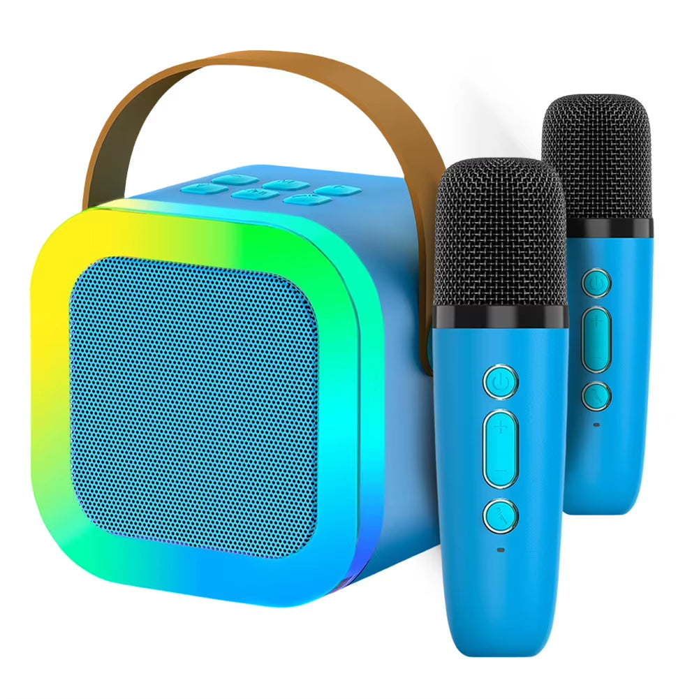 Hot K12 Bluetooth Speaker Portable Home Cute Karaoke Mini Wireless Audio with 1/2 Microphone K Song Family Singing Machine