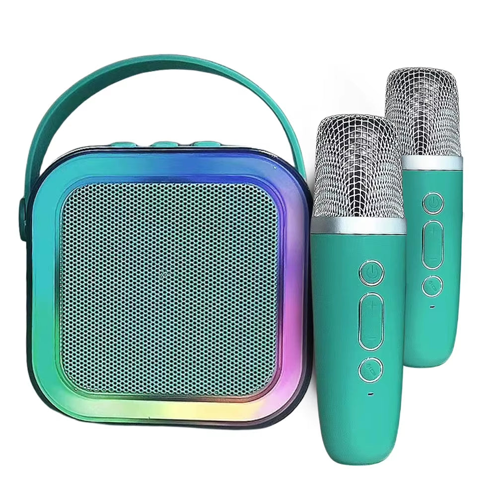Hot K12 Bluetooth Speaker Portable Home Cute Karaoke Mini Wireless Audio with 1/2 Microphone K Song Family Singing Machine