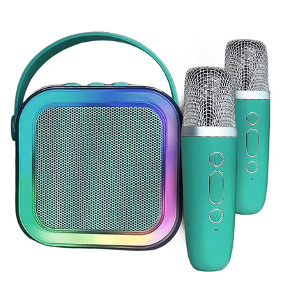 Hot K12 Bluetooth Speaker Portable Home Cute Karaoke Mini Wireless Audio with 1/2 Microphone K Song Family Singing Machine