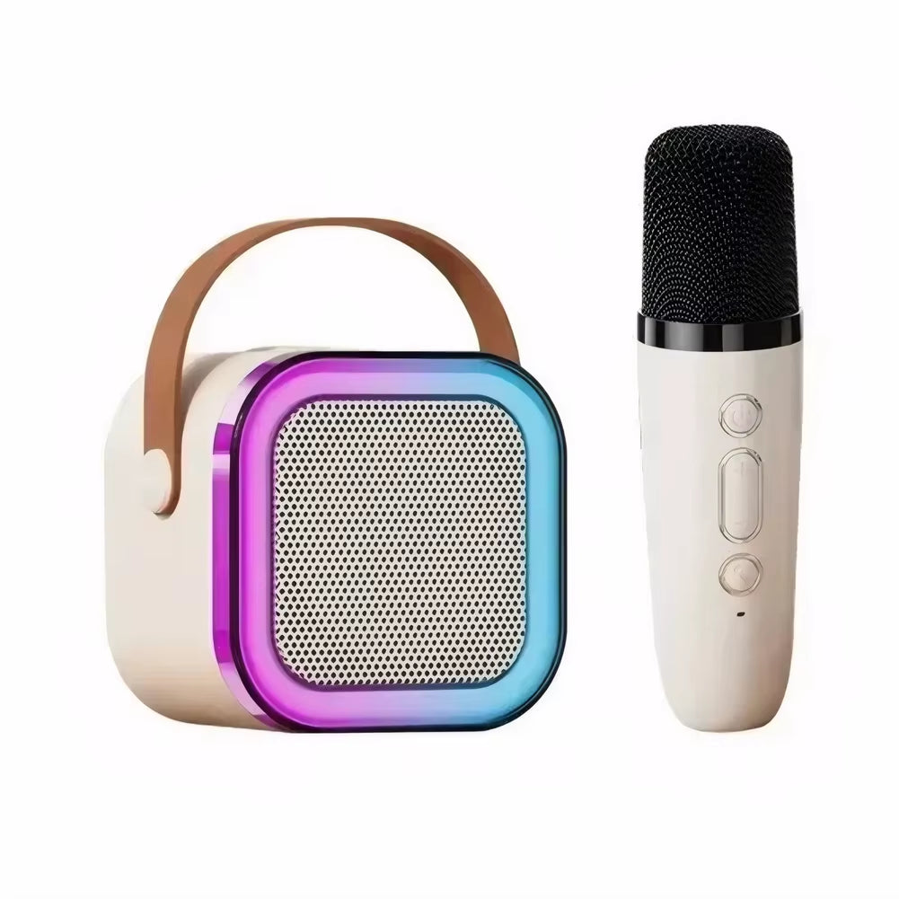 Hot K12 Bluetooth Speaker Portable Home Cute Karaoke Mini Wireless Audio with 1/2 Microphone K Song Family Singing Machine