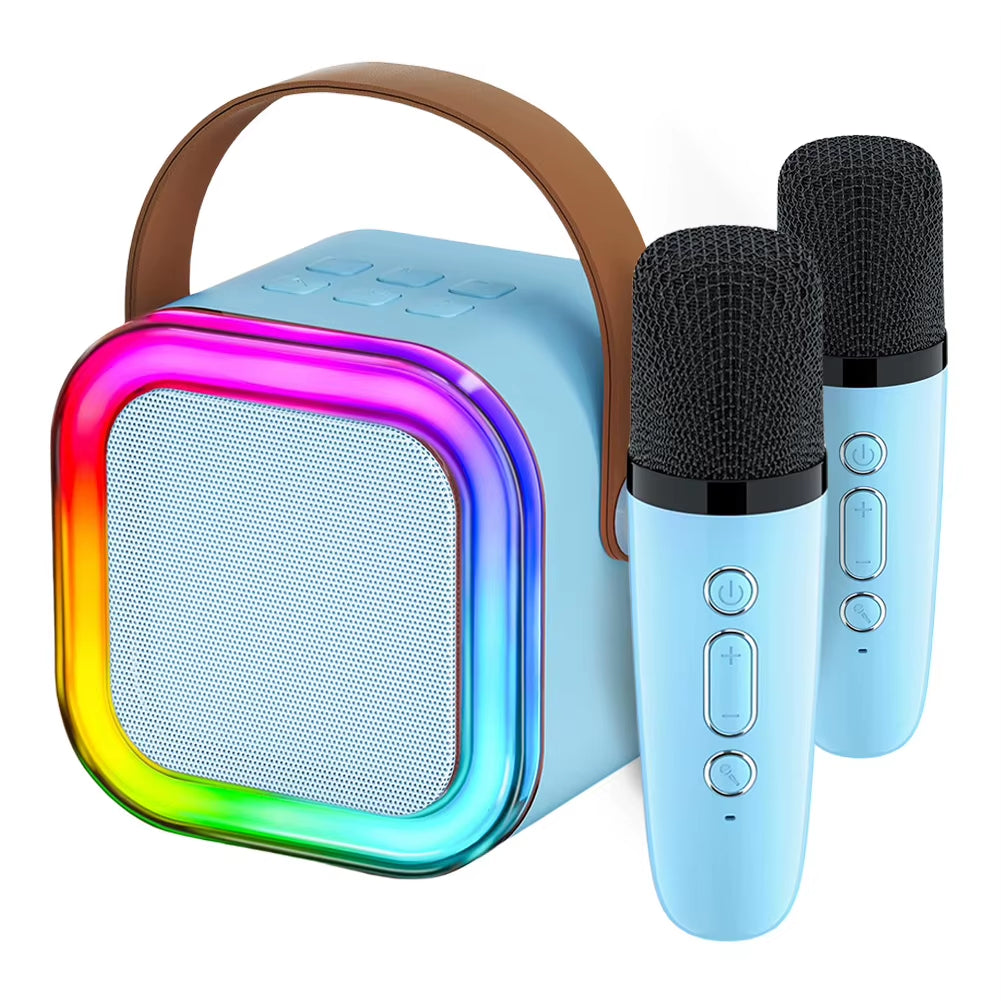 Hot K12 Bluetooth Speaker Portable Home Cute Karaoke Mini Wireless Audio with 1/2 Microphone K Song Family Singing Machine