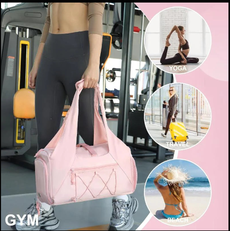 Pink Yoga & Gym Bag with Sneaker Compartment