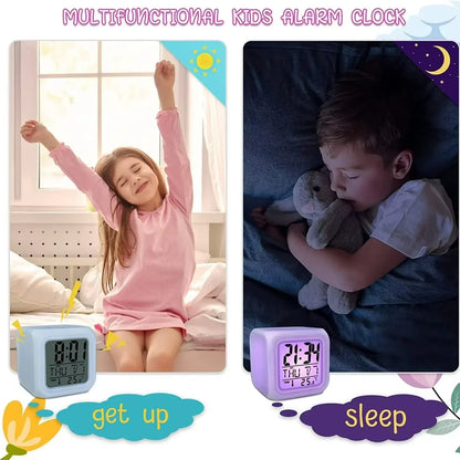1Pc Lovely Colorful Change Alarm Clock, Cube Alarm Clock, Creative Home Alarm Clock, Luminous Small Alarm Clock