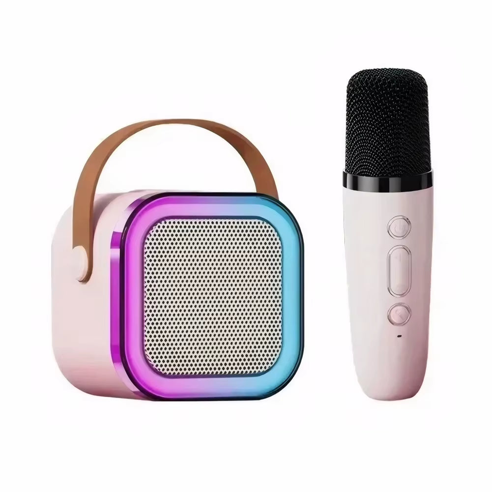 Hot K12 Bluetooth Speaker Portable Home Cute Karaoke Mini Wireless Audio with 1/2 Microphone K Song Family Singing Machine