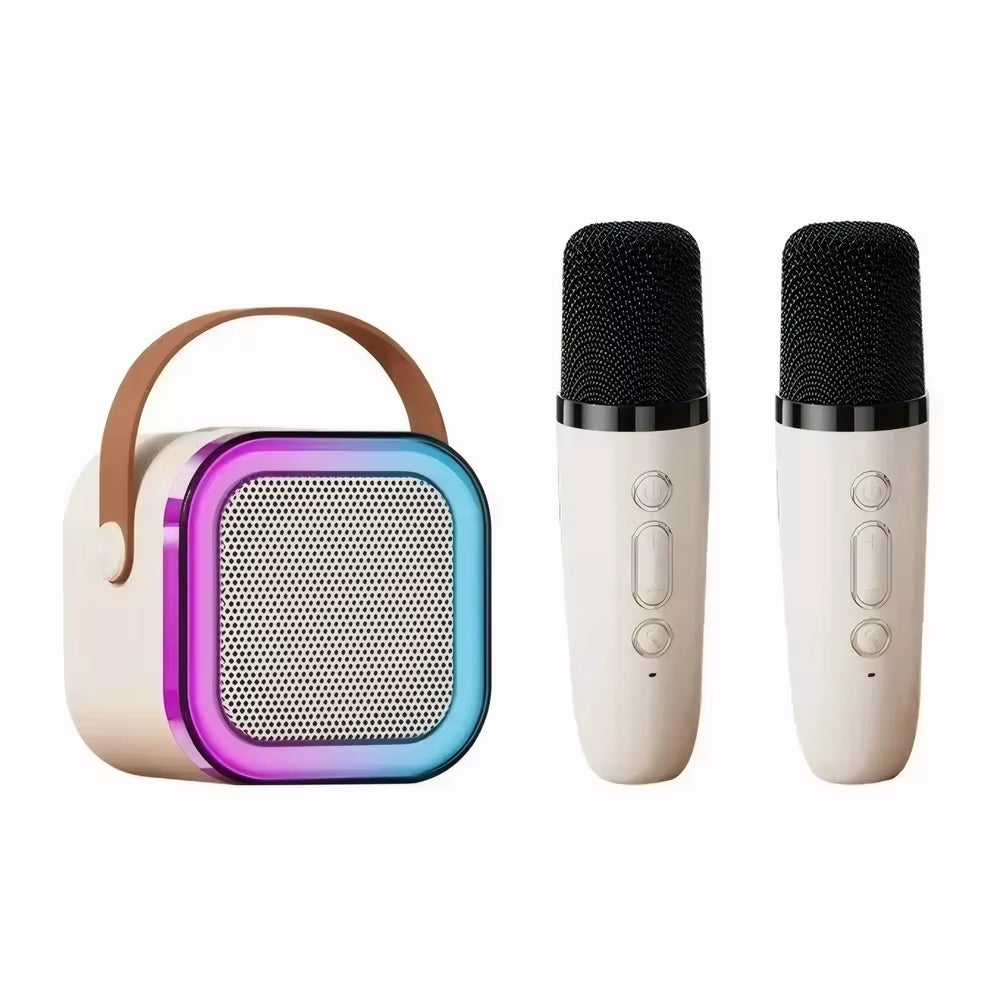 Hot K12 Bluetooth Speaker Portable Home Cute Karaoke Mini Wireless Audio with 1/2 Microphone K Song Family Singing Machine
