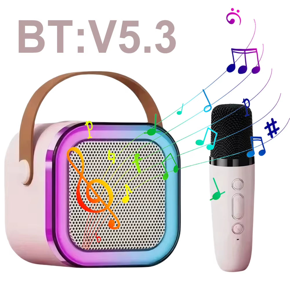 Hot K12 Bluetooth Speaker Portable Home Cute Karaoke Mini Wireless Audio with 1/2 Microphone K Song Family Singing Machine